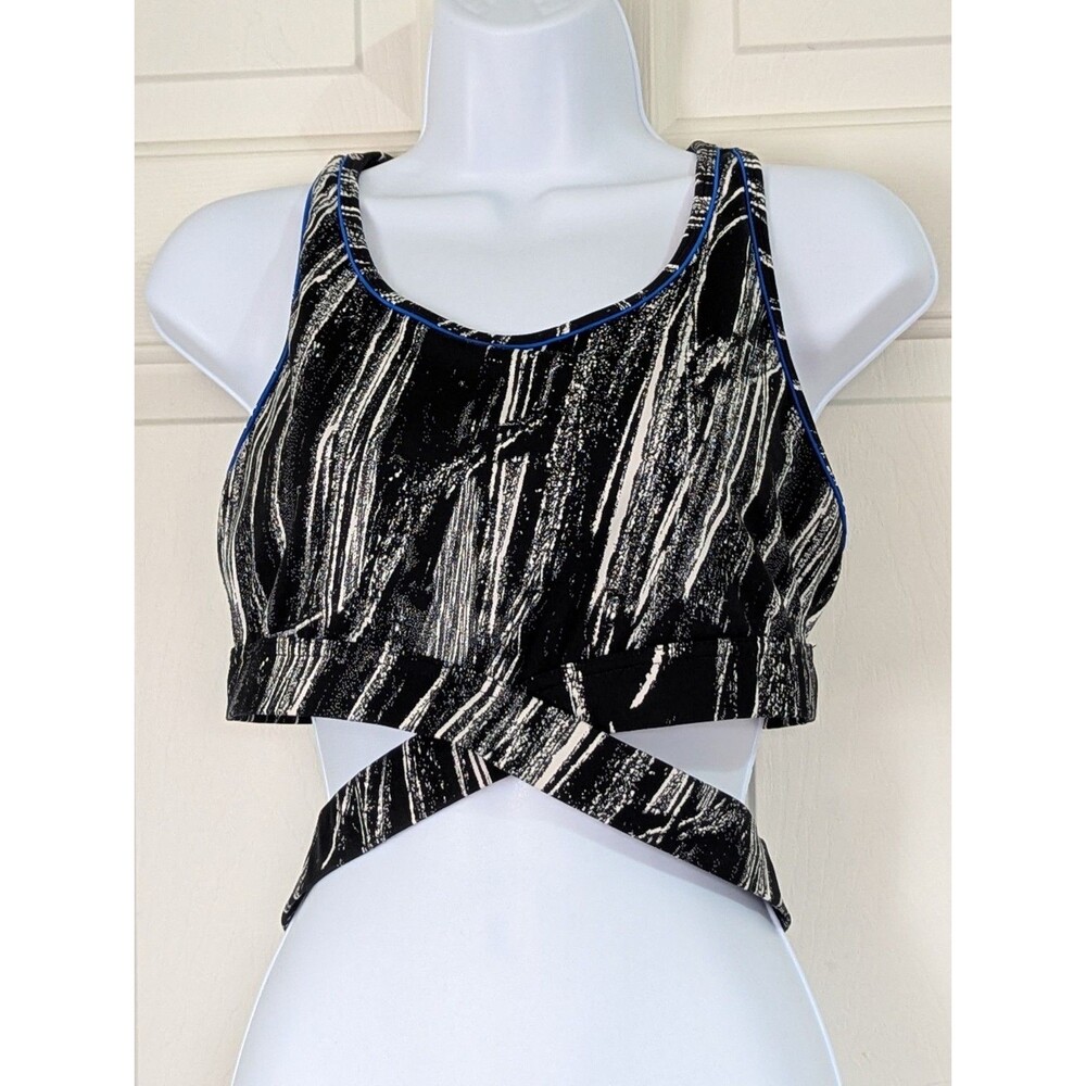 Sports Illustrated Racerback Sports Support Bra Medium Black Strappy Wireless